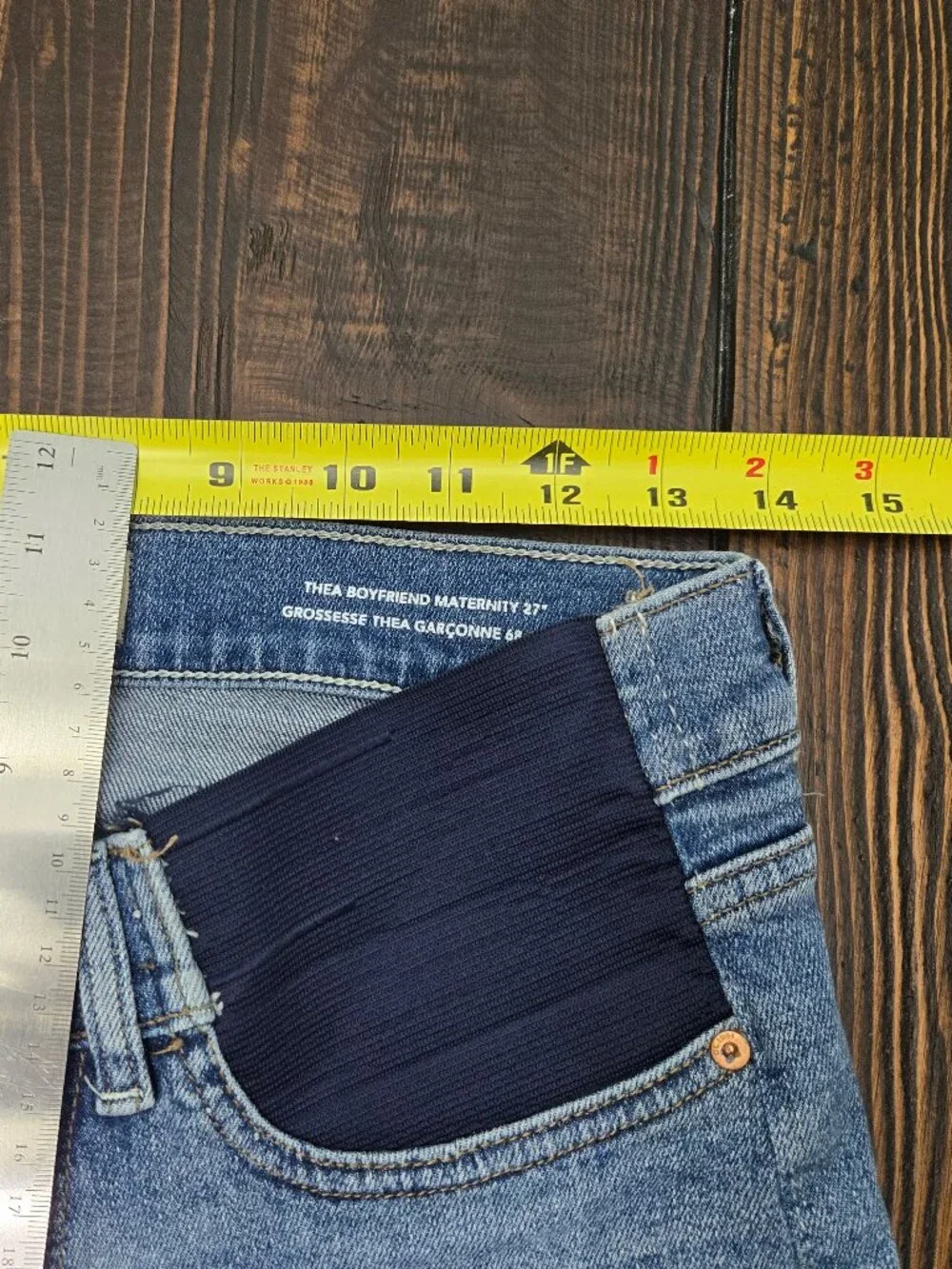 DL1961 Thea Boyfriend Maternity Jeans Womens 27 Blue Stretch Denim Under Belly